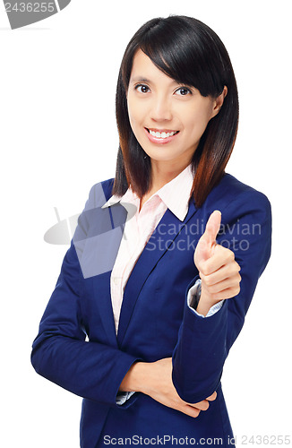 Image of Asian business woman with thumb up
