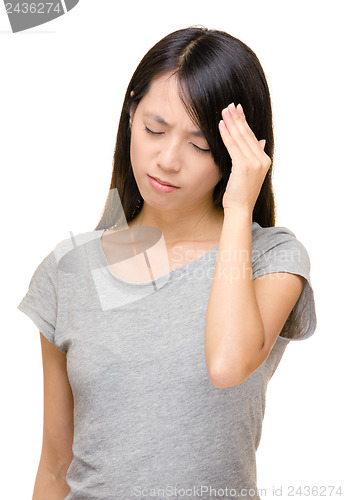 Image of Asian woman feel headache