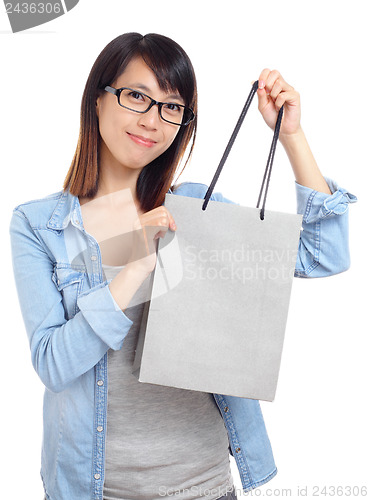 Image of Asian woman with shopping bag