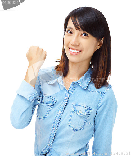 Image of Cheerful asian woman