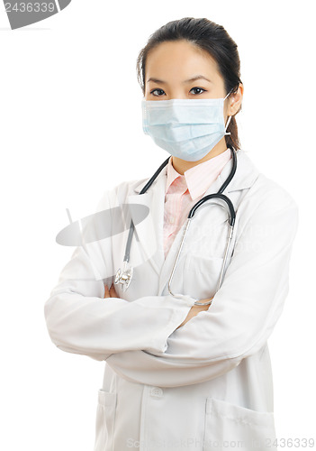 Image of Medical doctor woman with face mask 