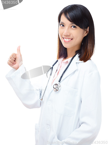 Image of Asian female doctor thumb up