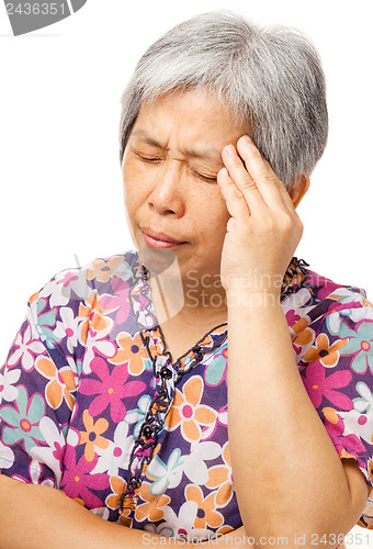 Image of Mature asian woman feel headache