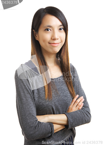Image of Asian woman on white background