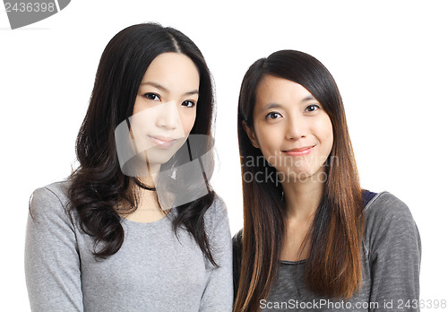Image of Two asian woman friend smile