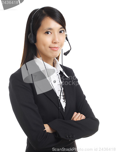 Image of business operator woman with headset