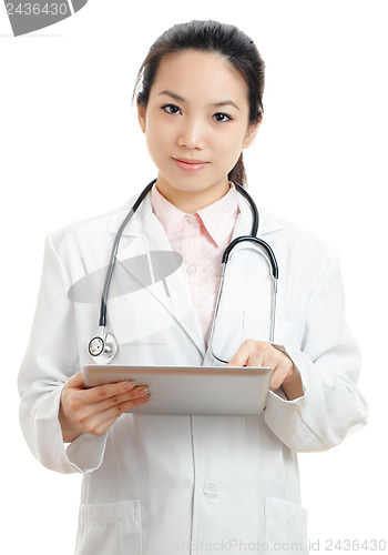 Image of Asian female doctor with digital tablet