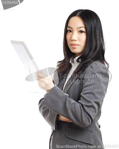 Image of Asian business woman with tablet 