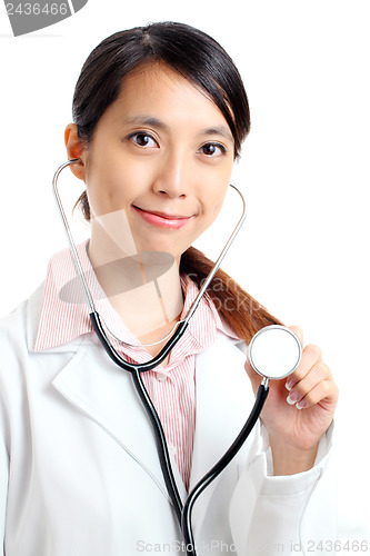 Image of Asian medical doctor holding stethoscope