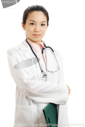 Image of Asian doctor woman isolated on white background