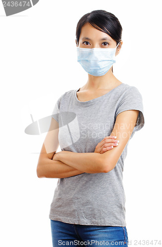 Image of Asian woman wearing face mask