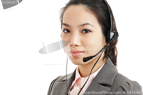 Image of Asian business woman with headset
