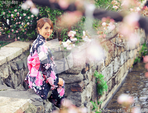 Image of young girl in japan kimino dress