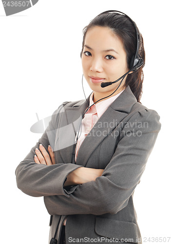 Image of Asian customer service woman with headset