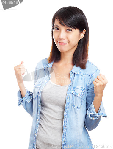 Image of Cheerful asian woman