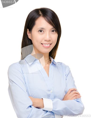 Image of Asian businesswoman isolated on white 