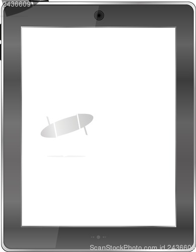 Image of Realistic tablet pc computer with blank screen isolated on white