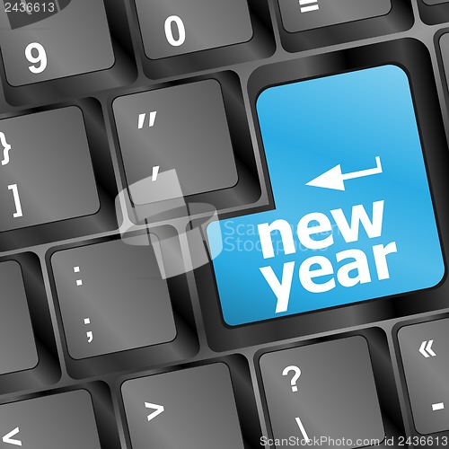 Image of Computer Keyboard with Happy New Year 2013 Key