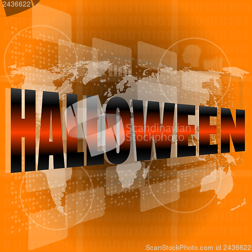 Image of screen digital with holiday halloween word