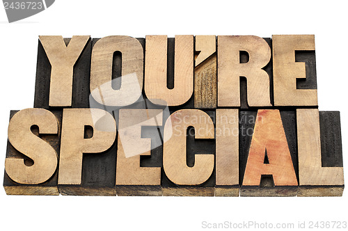 Image of you are special in wood type