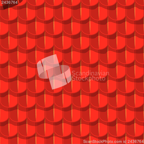 Image of Vector seamless background. Red tile roof