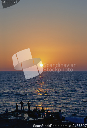 Image of Fishing at sunset