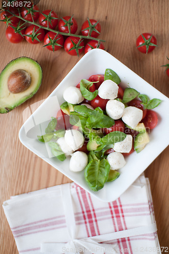 Image of Salad and vegetables, top view