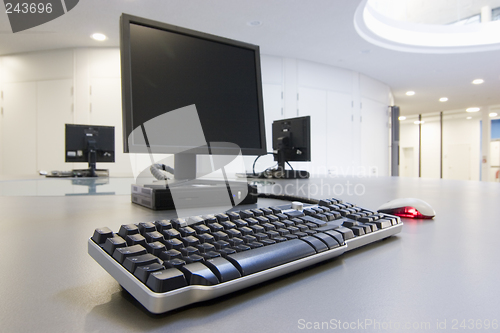 Image of Computers in an office building