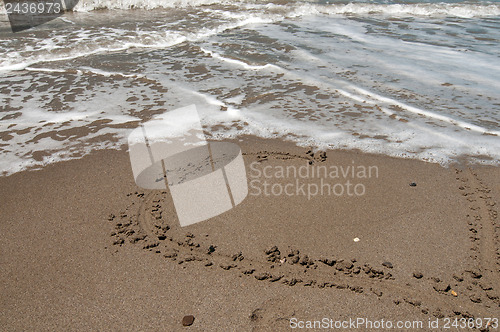 Image of Love heart on the beach