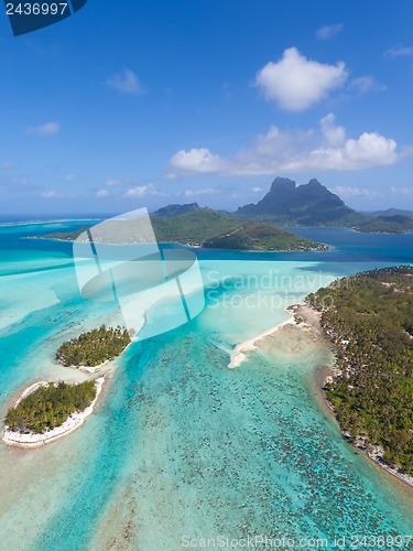 Image of bora bora from helicopter