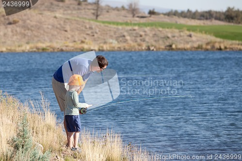 Image of family fishing