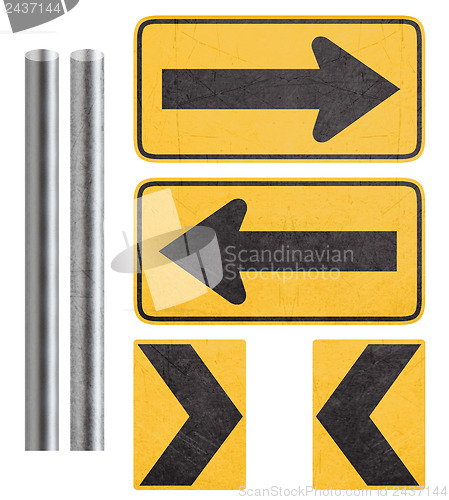 Image of direction yellow Sign 