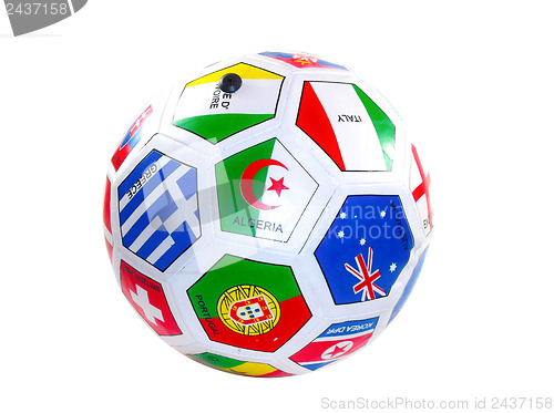 Image of soccer ball with flags