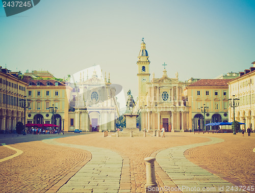 Image of Retro look Piazza San Carlo, Turin