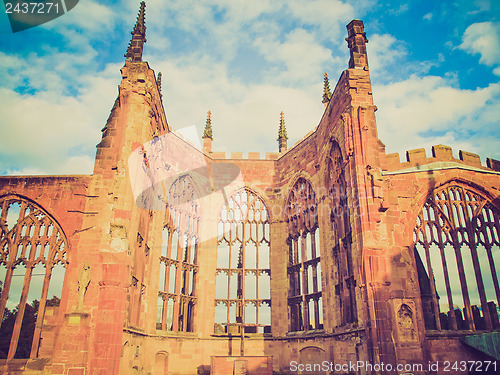 Image of Retro look Coventry Cathedral ruins