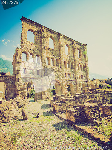 Image of Retro look Roman Theatre Aosta