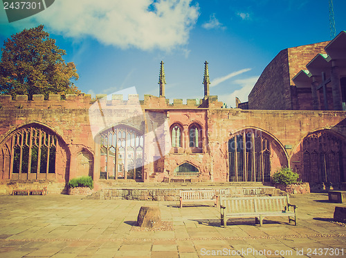 Image of Retro look Coventry Cathedral ruins