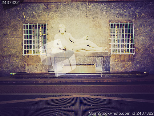 Image of Retro look Po Statue, Turin