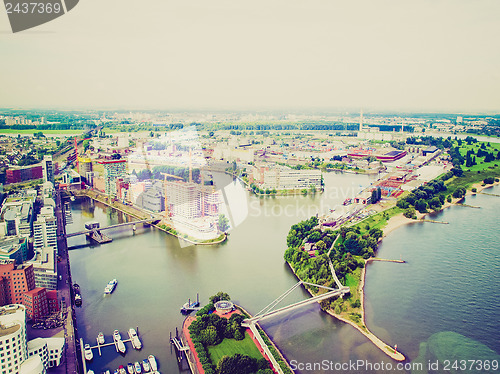 Image of Retro look Duesseldorf mediahafen harbour