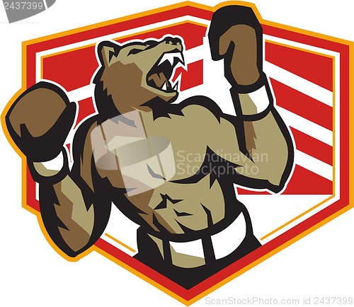 Image of Angry Bear Boxer Boxing Retro