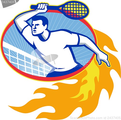 Image of Tennis Player Racquet Retro