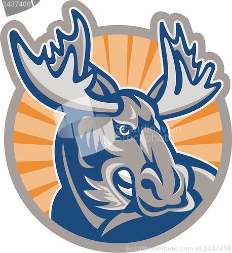 Image of Angry Moose Mascot Retro