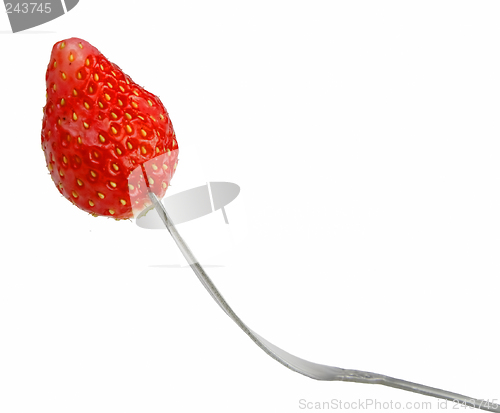 Image of Strawberry in fork