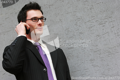 Image of On the phone to a client