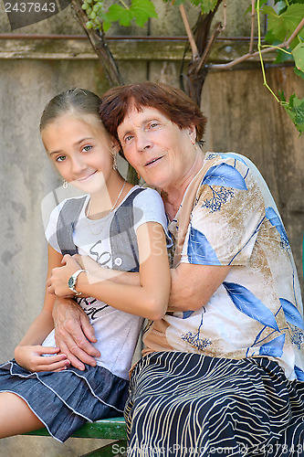 Image of The grandmother with  granddaughter
