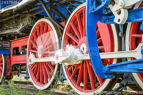 Image of Wheels of a steam locomotive
