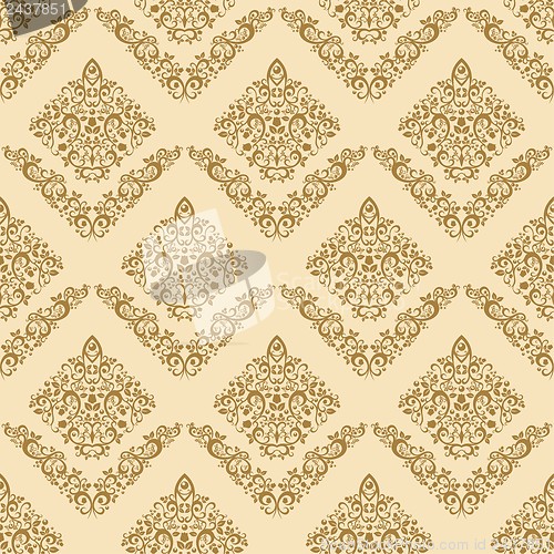 Image of gold seamless floral elegant wallpaper, vintage pattern background for your design        