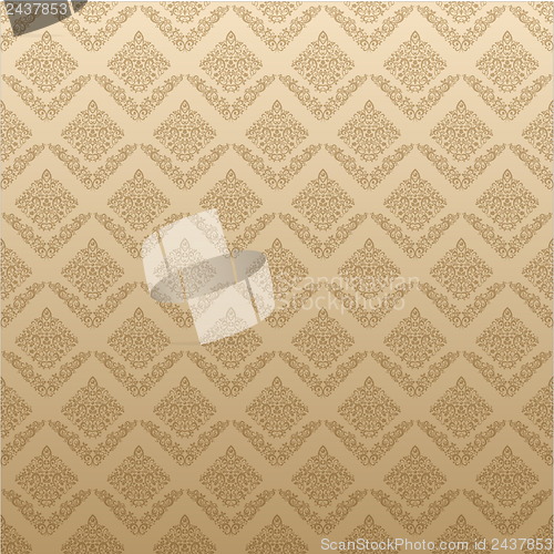 Image of gold seamless floral elegant wallpaper, vintage pattern background for your design        