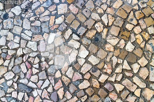 Image of The cobblestone road is made of pebbles