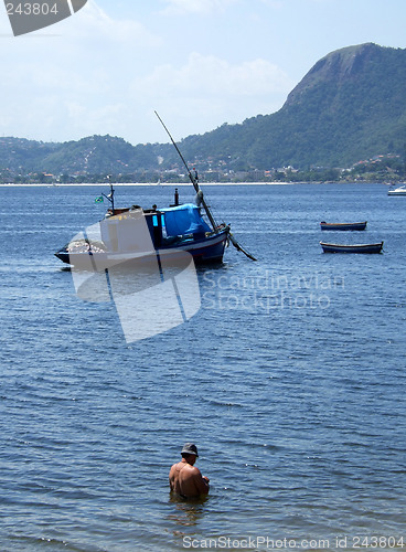 Image of Fisherman in the sea